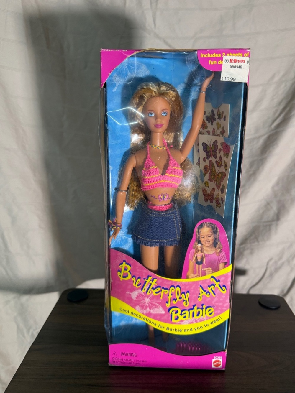 Vintage 1998 Butterfly Art Barbie – NRFB – Tattoos & Accessories – Mattel 20355